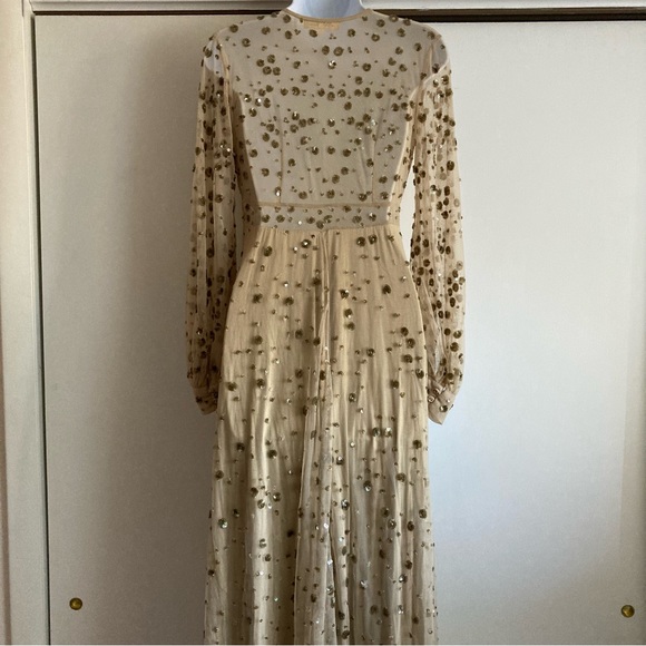 LoveShackFancy Janet Tulle Sequin Beaded Dress, Sz 4 - Picture 10 of 16